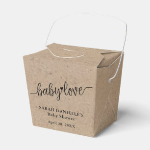 Rustic Kraft Baby Love Custom Take Out Favour Box