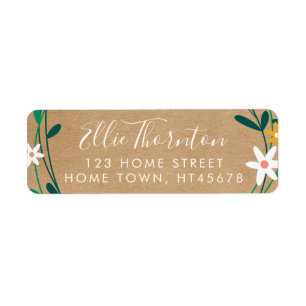Rustic Kraft Background Script Name Return Address Return Address Label