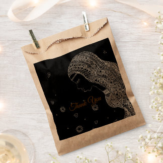 Rustic Kraft Black and White Bridal Shower Favour Bag