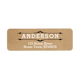 Rustic Kraft Block Letter Ornament Return Address Label
