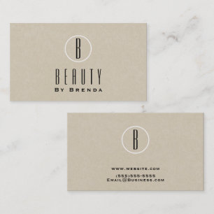 Rustic Kraft Brown Minimal Natural Monogram Logo Business Card