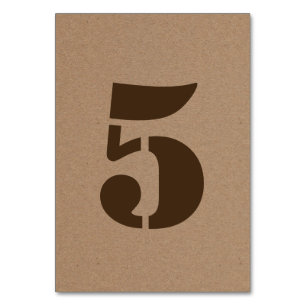 Rustic Kraft Brown Paper Country Wedding Table Number