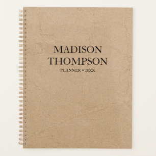 Rustic Kraft Brown Paper Simple Professional Planner