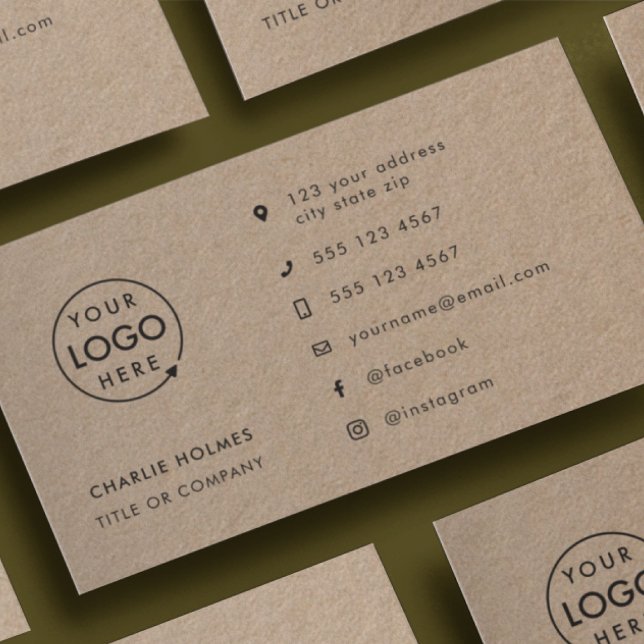 Rustic Kraft Business Card Logo Social Media Icons (Creator Uploaded)