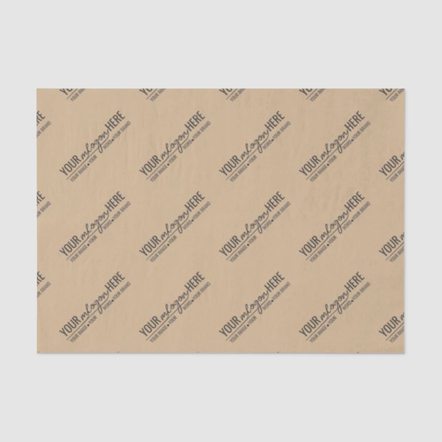 Rustic Kraft Business Logo Branding Tissue Paper (Front)