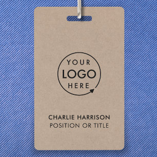 Rustic Kraft   Business Logo ID Modern Employee ID Badge
