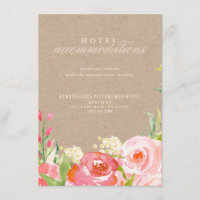 RUSTIC KRAFT CASCADING FLOWERS hotel card