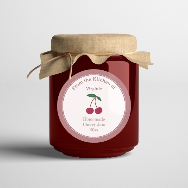 Rustic & Kraft Cherry Jam Label Sticker (Rustic & Kraft Cherry Jam Label Sticker)