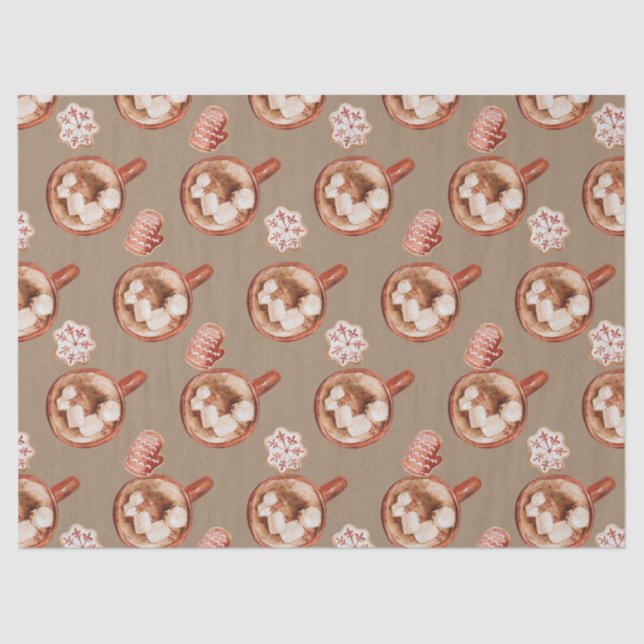 Rustic Kraft Cocoa And Cookies  Tissue Paper (Front)