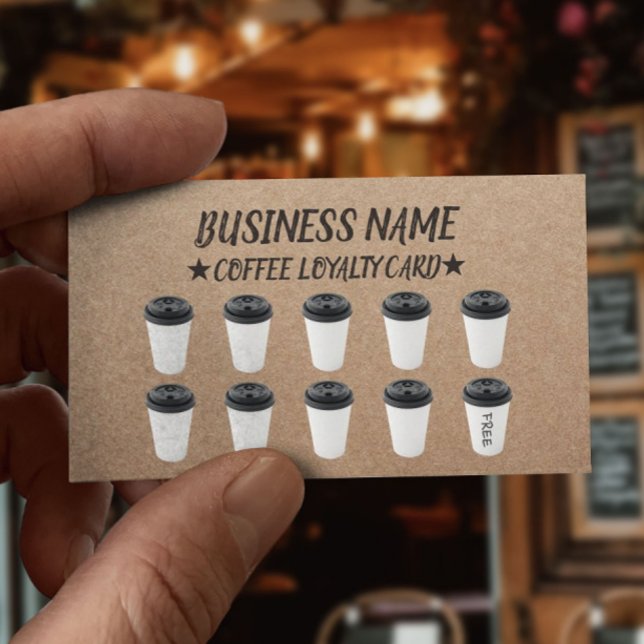 Rustic Kraft Coffee Shop Coffee Loyalty Cards (Creator Uploaded)