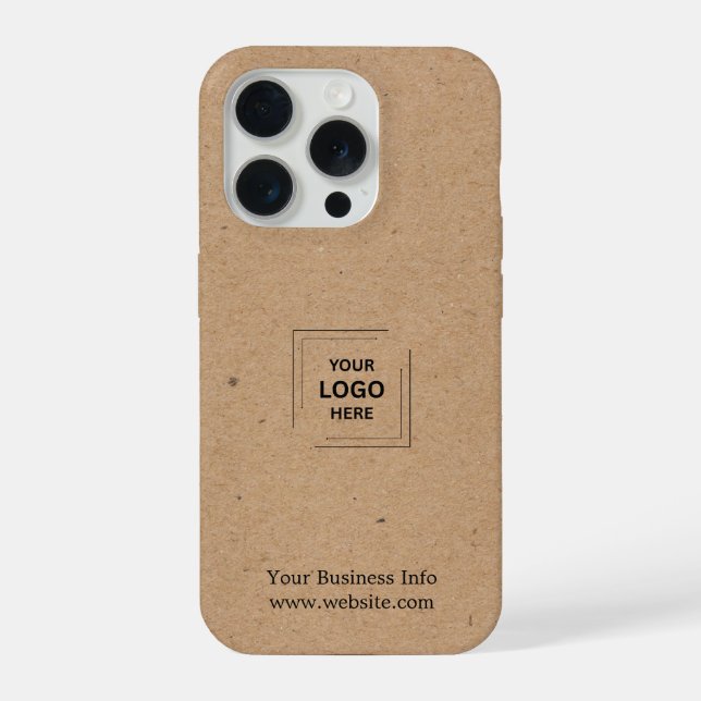 Rustic Kraft Corporate Business Logo iPhone Case  (Back)