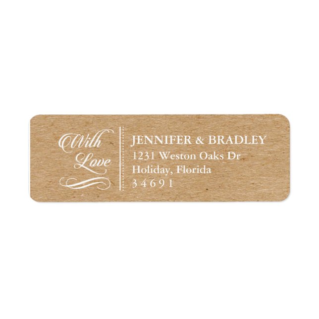 Rustic Kraft Custom Return Address Labels (Front)