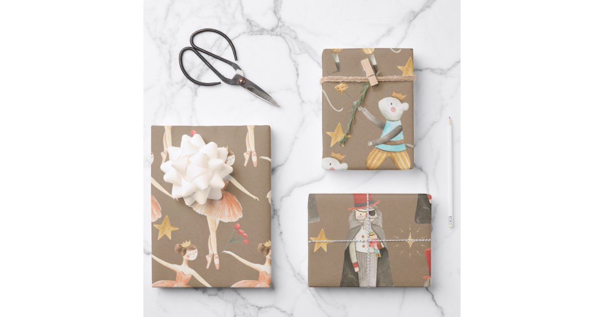 Rustic Kraft Everything Nutcracker Christmas 2 Wrapping Paper Sheet