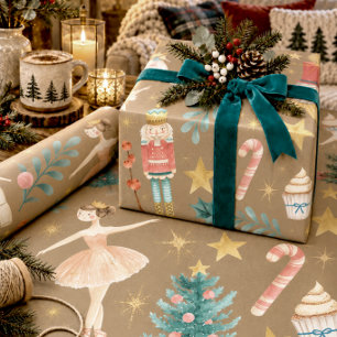Rustic Kraft Everything Nutcracker Christmas Large Wrapping Paper