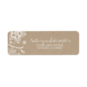 Rustic Kraft Floral Easter Address Label Return Address Label