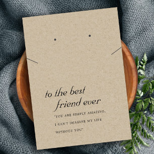 RUSTIC KRAFT FRIEND GIFT NECKLACE EARRING CARD