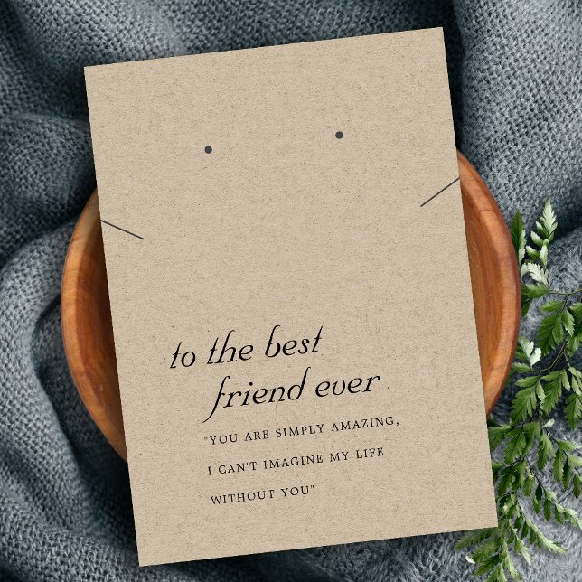 RUSTIC KRAFT FRIEND GIFT NECKLACE EARRING CARD (Creator Uploaded)