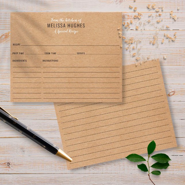 Rustic Kraft From The Kitchen Of Recipe Card (Creator Uploaded)