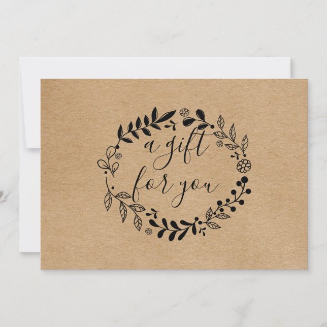 Rustic Kraft Garland Gift Certificate Loyalty Card (Front)