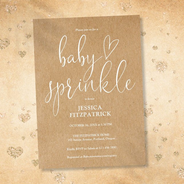 Rustic Kraft Gender Neutral Baby Sprinkle Shower Invitation (Rustic Kraft Gender Neutral Baby Sprinkle Shower Invitation)