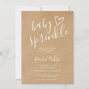 Rustic Kraft Gender Neutral Baby Sprinkle Shower Invitation