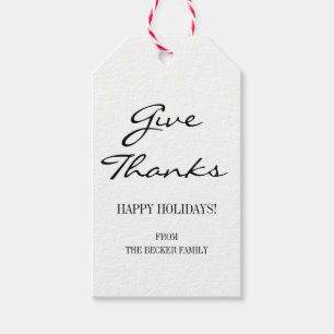 Rustic Kraft Give Thanks Thanksgiving Gift Tags