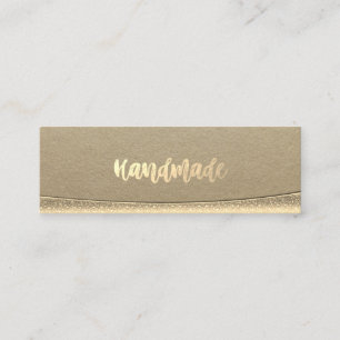 Rustic Kraft,Gold  Handmade Mini Business Card
