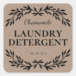 Rustic Kraft Homemade Laundry Detergent Labels