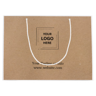 Rustic Kraft Large Gift Bag Business Logo Design