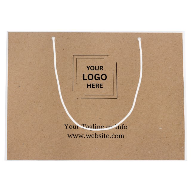 Rustic Kraft Large Gift Bag Business Logo Design (Front)