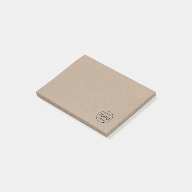Rustic Kraft Logo | Business Corporate Modern Post-it Notes (Angled)