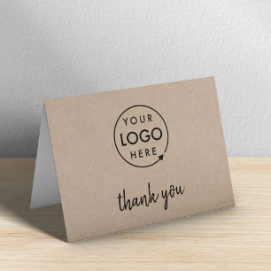 Rustic Kraft Logo   Business Corporate Modern Thank You Card