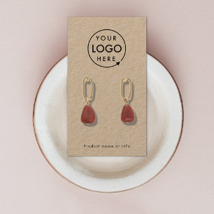 Rustic Kraft Logo Jewelery Earring Display Card