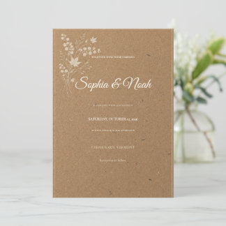 Rustic Kraft Lunaria Wedding Invitation