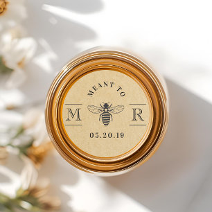 Rustic Kraft Meant to Bee Wedding Honey Jar Favour Classic Round Sticker