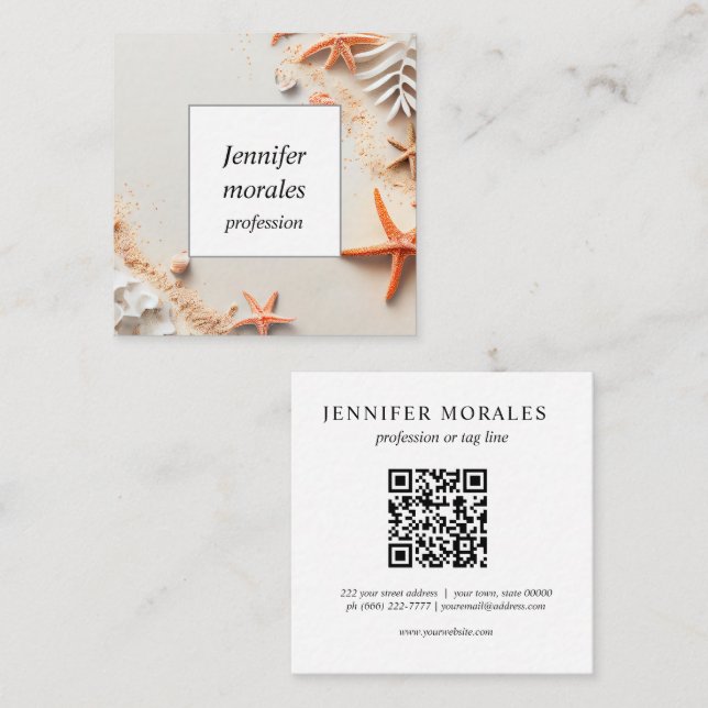Rustic Kraft Modern Stylish Professional  Square Business Card (Front/Back)