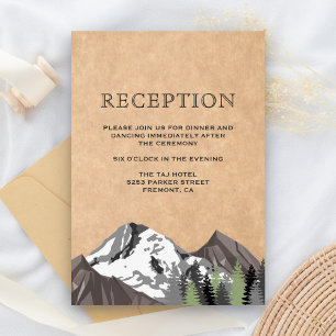 Rustic Kraft Mountain Forest Wedding Reception Enclosure Card