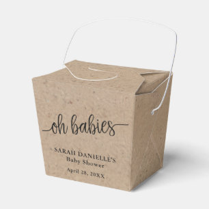 Rustic Kraft Oh Babies Custom Take Out Favour Box
