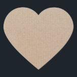 Rustic Kraft Paper Blank Template Custom Heart Sticker<br><div class="desc">Check out these cool napkin rings for your party. They feature a classic,  modern and elegant Kraft paper background. It is a fully customizable label for all your craft Etsy Home made goodies or your business.</div>