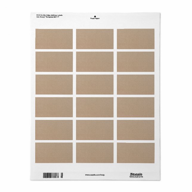 Rustic Kraft Paper Blank Template Custom Label (Full Sheet)