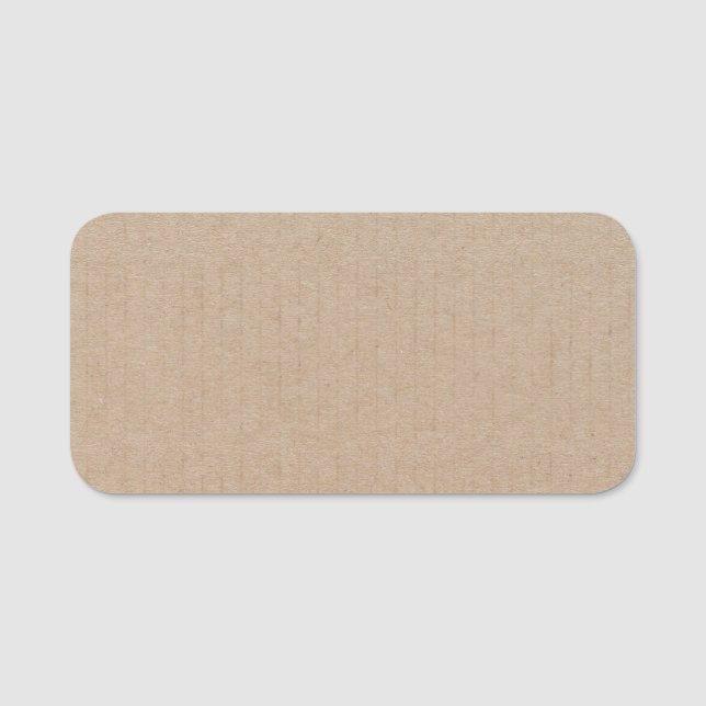 Rustic Kraft Paper Blank Template Custom Name Tag (Front)