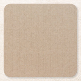 Rustic Kraft Paper Blank Template Custom Square Paper Coaster