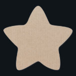 Rustic Kraft Paper Blank Template Custom Star Sticker<br><div class="desc">Check out these cool napkin rings for your party. They feature a classic,  modern and elegant Kraft paper background. It is a fully customizable label for all your craft Etsy Home made goodies or your business.</div>