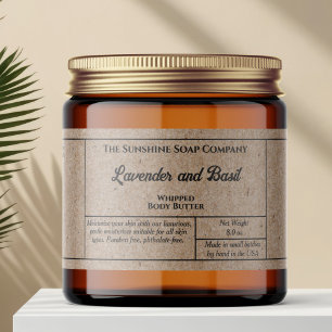 Rustic kraft paper body butter cosmetics jar label