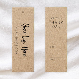 Rustic Kraft Paper Logo Clothing Price Tag Mini