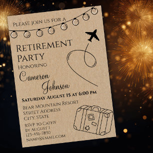 Rustic Kraft Paper Retirement Party Invitation