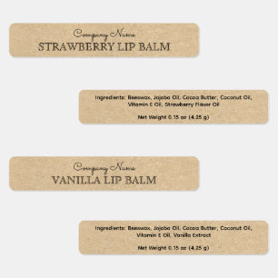 Rustic Kraft Paper Style Lip Balm Business Custom