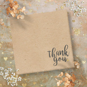 Rustic Kraft Paper Style Thank You Post-it Notes