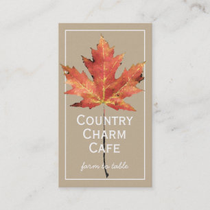 Rustic Kraft Paper Watercolor Sunflower Leaf Business Card