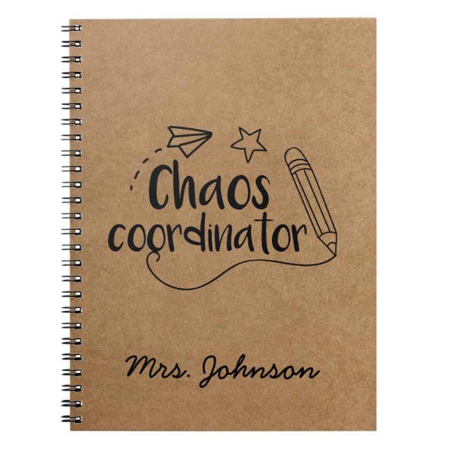 Rustic Kraft | Personalised Teacher Notebook (Front)